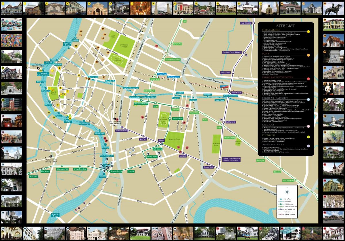 Bangkok (Krung Thep) sightseeing map
