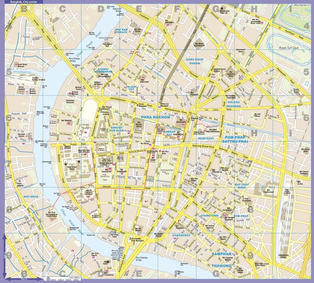Bangkok (Krung Thep) city center map