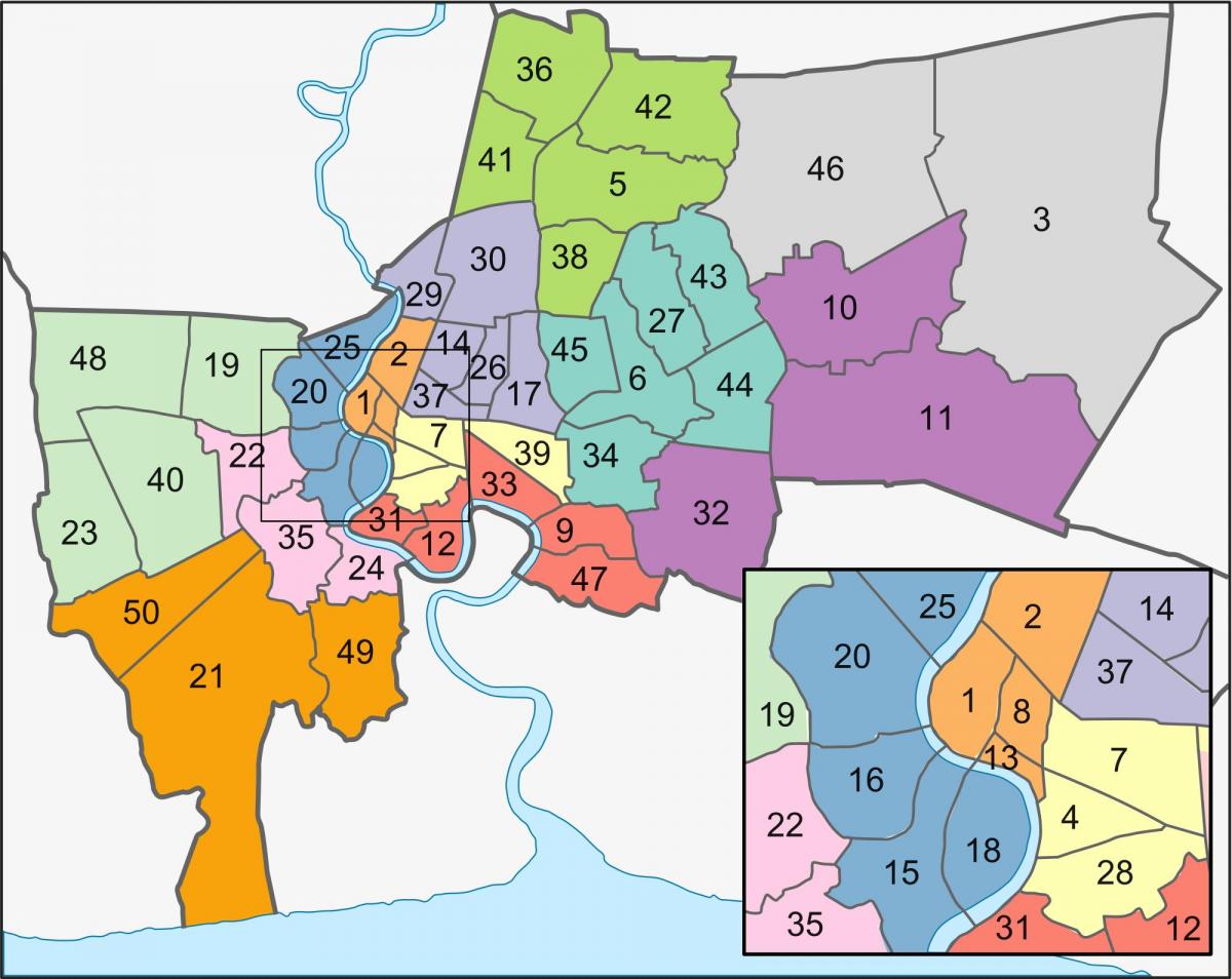 Bangkok (Krung Thep) zip codes map