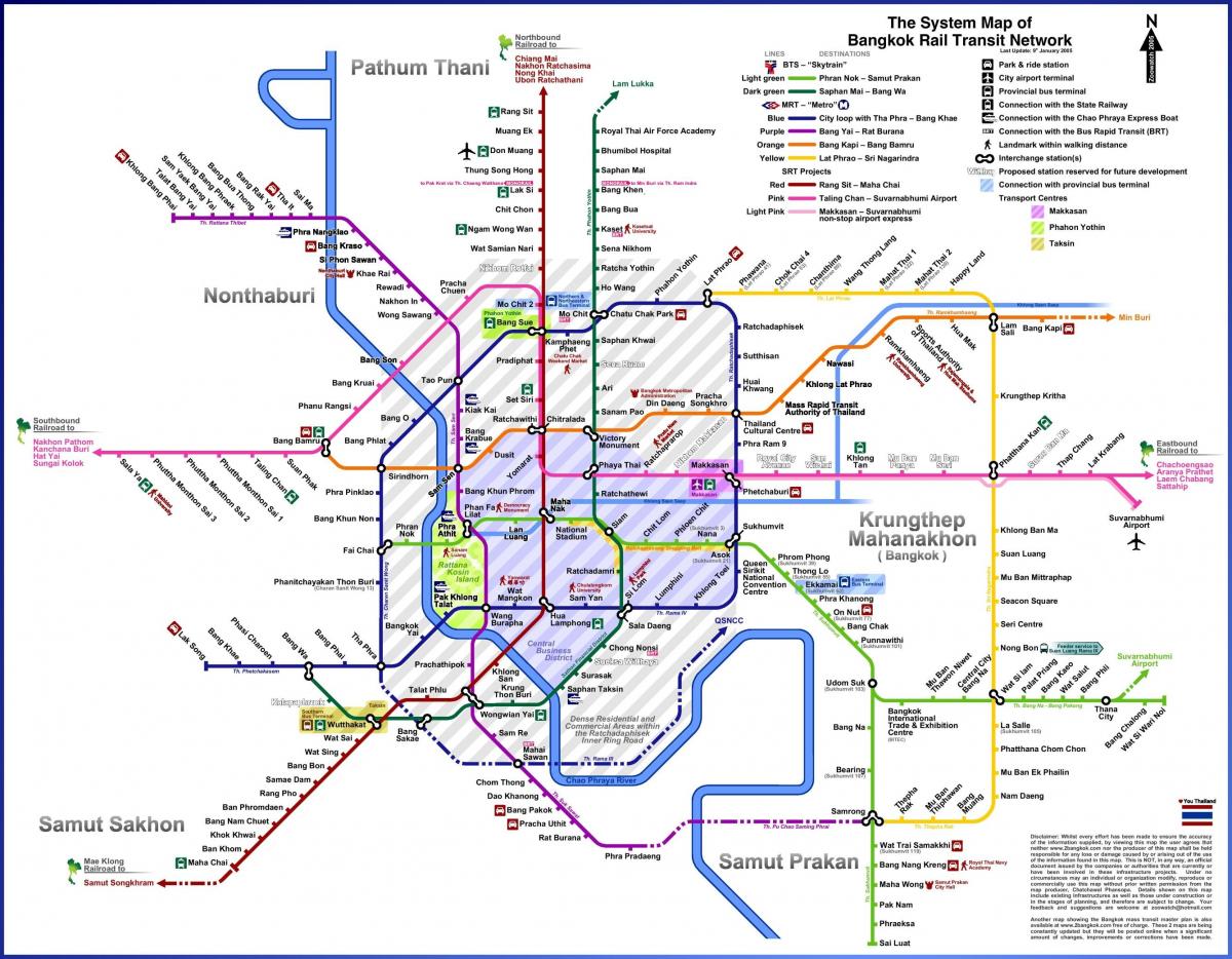 Bangkok (Krung Thep) railway stations map
