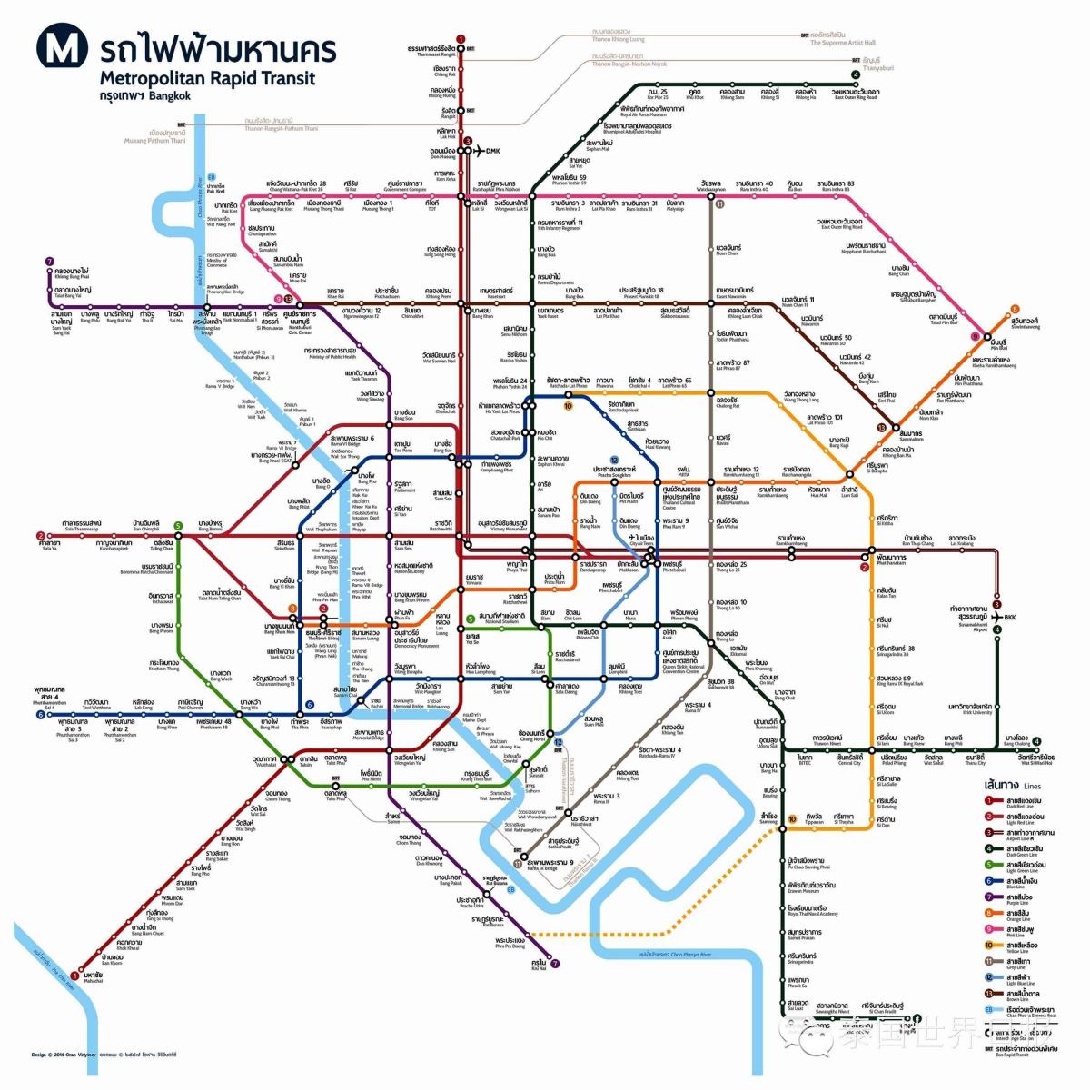 Bangkok (Krung Thep) transportation map