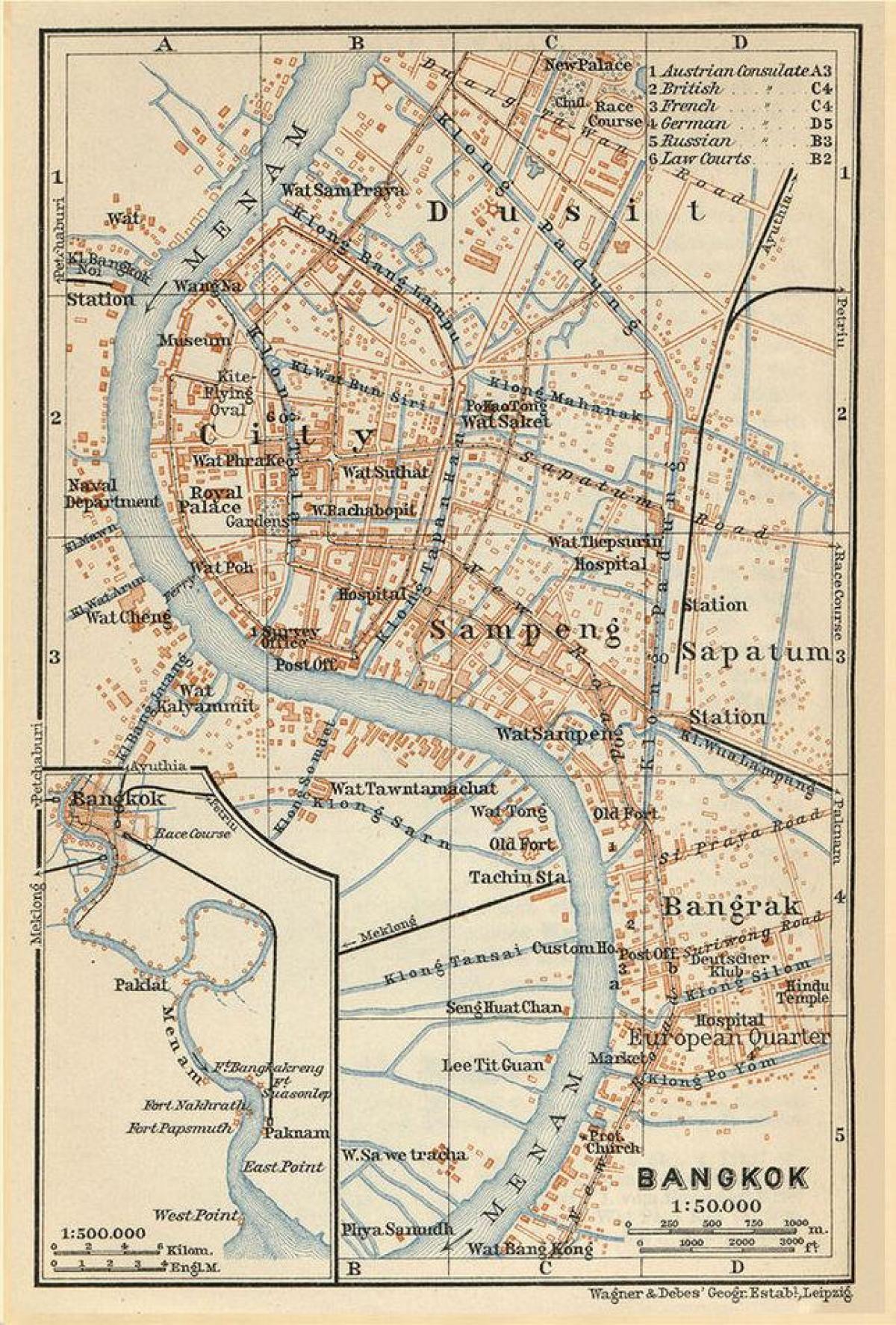 Bangkok (Krung Thep) antique map